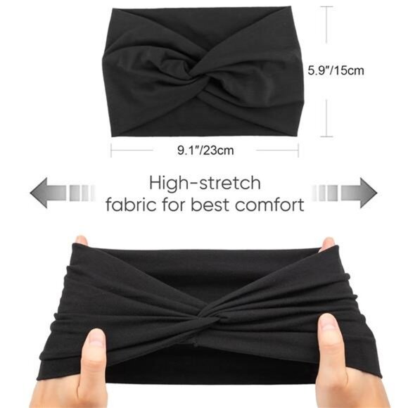 4 Pack Turban Headbands for Women Wide Vintage Head Wraps Knotted Cute - Picture 13 of 14